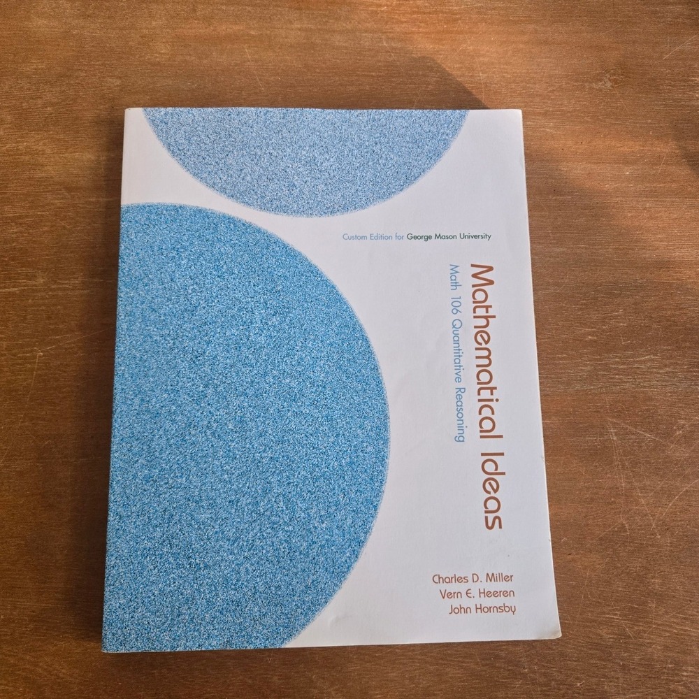 Pearson Mathematical Ideas Textbook GMU Math Quantitative‎ Reasoning PB Book